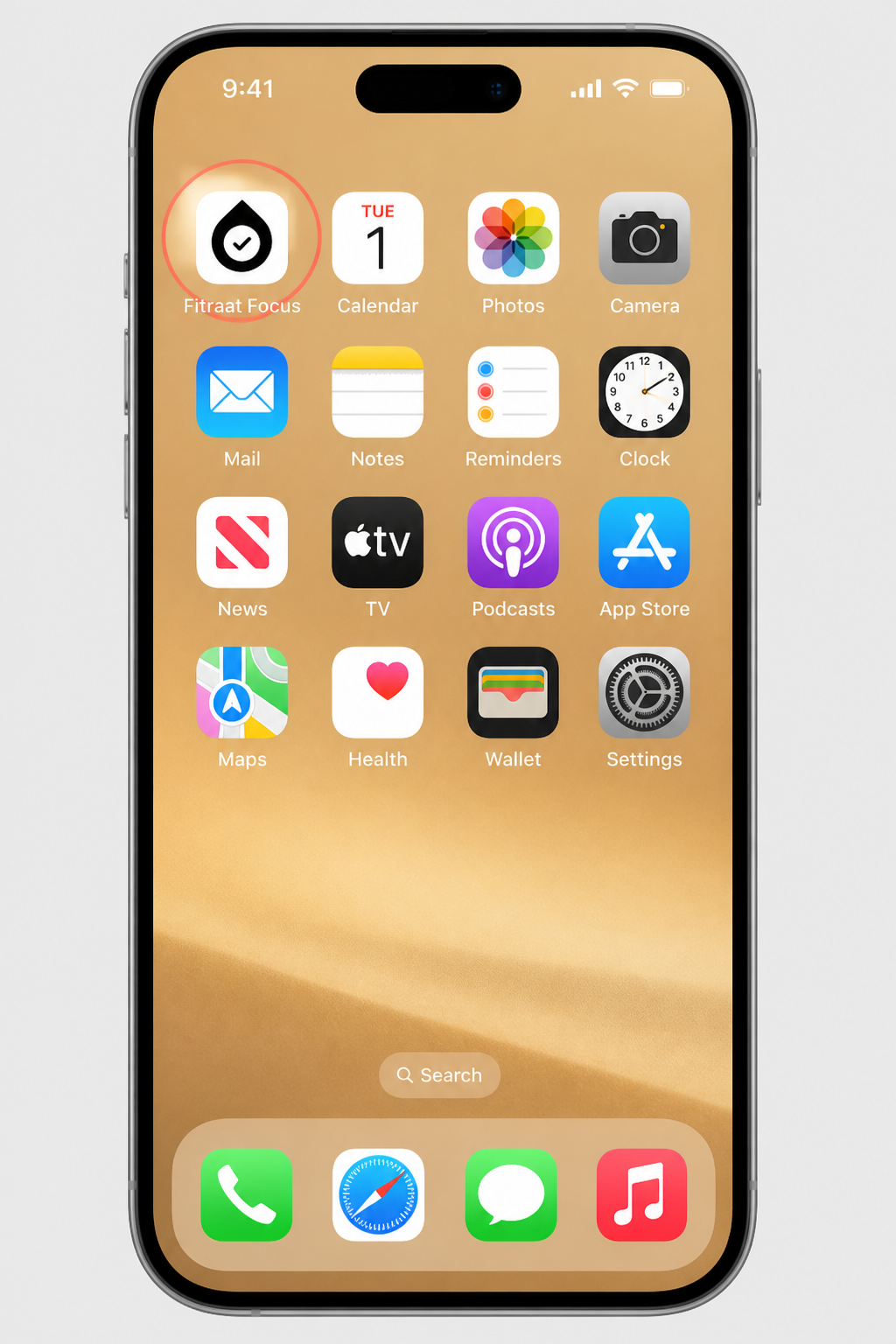 Fitraat Focus icon on iPhone Home Screen
